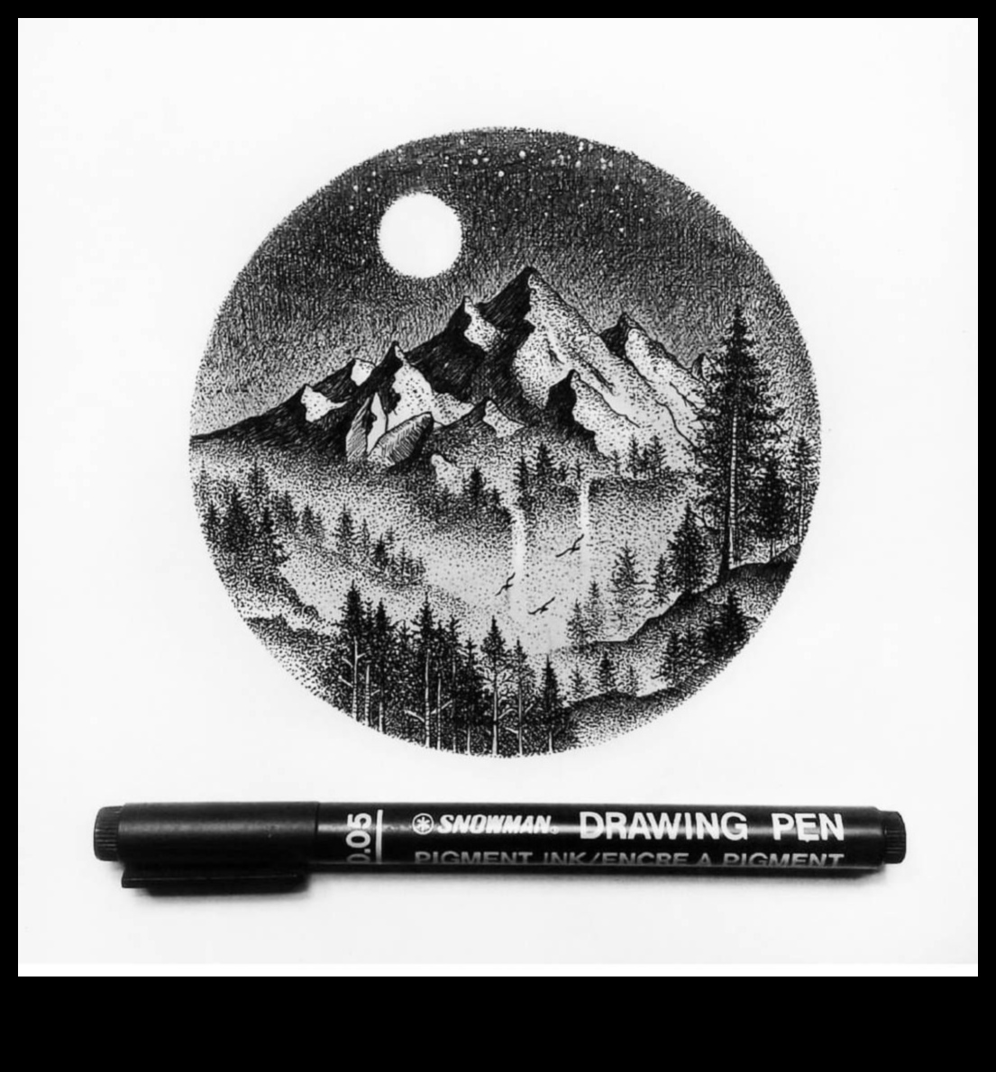 الويب المعقد: استكشاف النقطية في الرسومات بالحبر